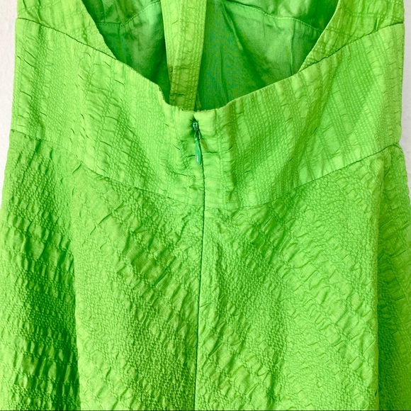 J CREW Green Halter Dress Cotton Sun Dress Size 4 Fit & Flare vacation wedding - Picture 6 of 9